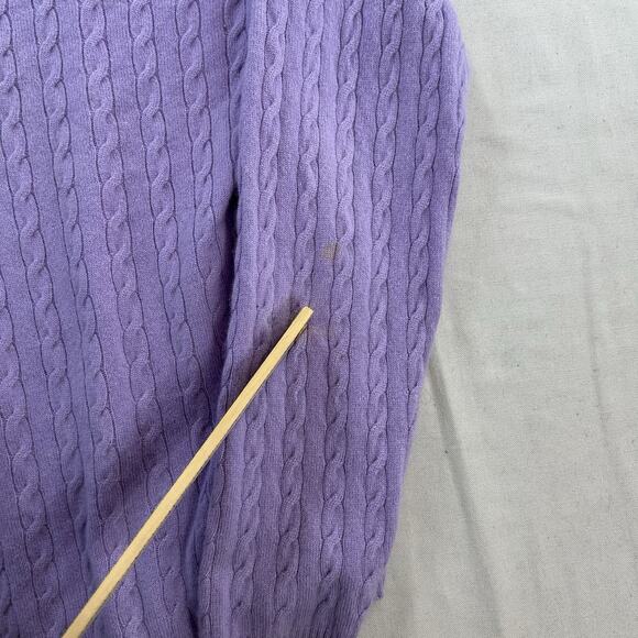 Kirkland Signature Cashmere Cable Knit Light Purple Sweater Women's XL Pullover - Picture 5 of 8